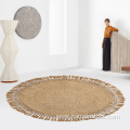 Hand braided woven round boho area rugs